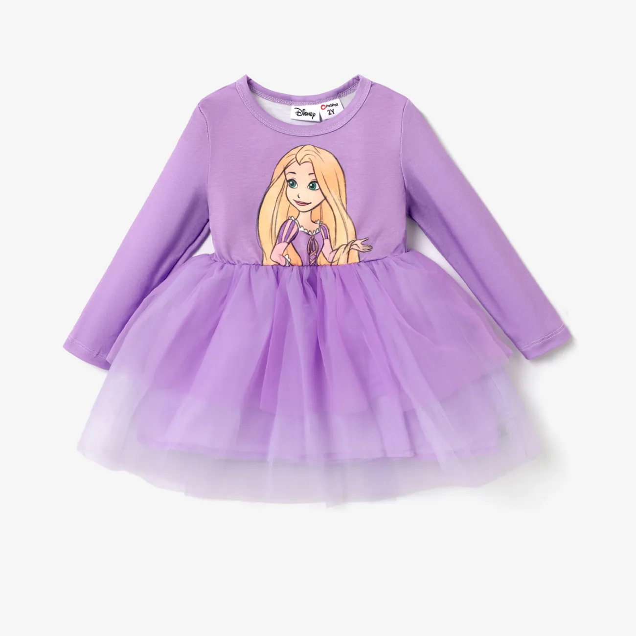 Disney Princess Niño pequeño Chica Costura de tela Dulce Vestidos Púrpura big image 1