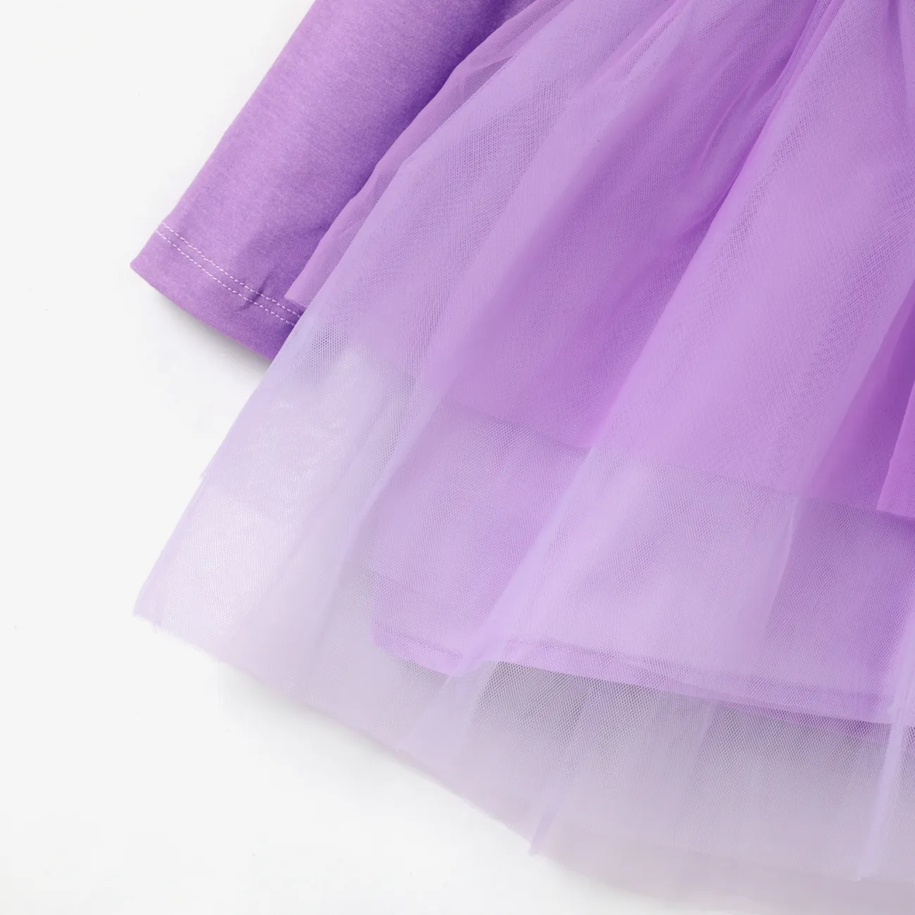 Disney Princess Niño pequeño Chica Costura de tela Dulce Vestidos Púrpura big image 1