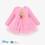Disney Princess Toddler Girl Character Naia™ Print Long-sleeve Mesh Overlay Fairy Tulle Dress Pink