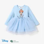 Disney Princess Toddler Girl Character Naia™ Print Long-sleeve Mesh Overlay Fairy Tulle Dress Blue