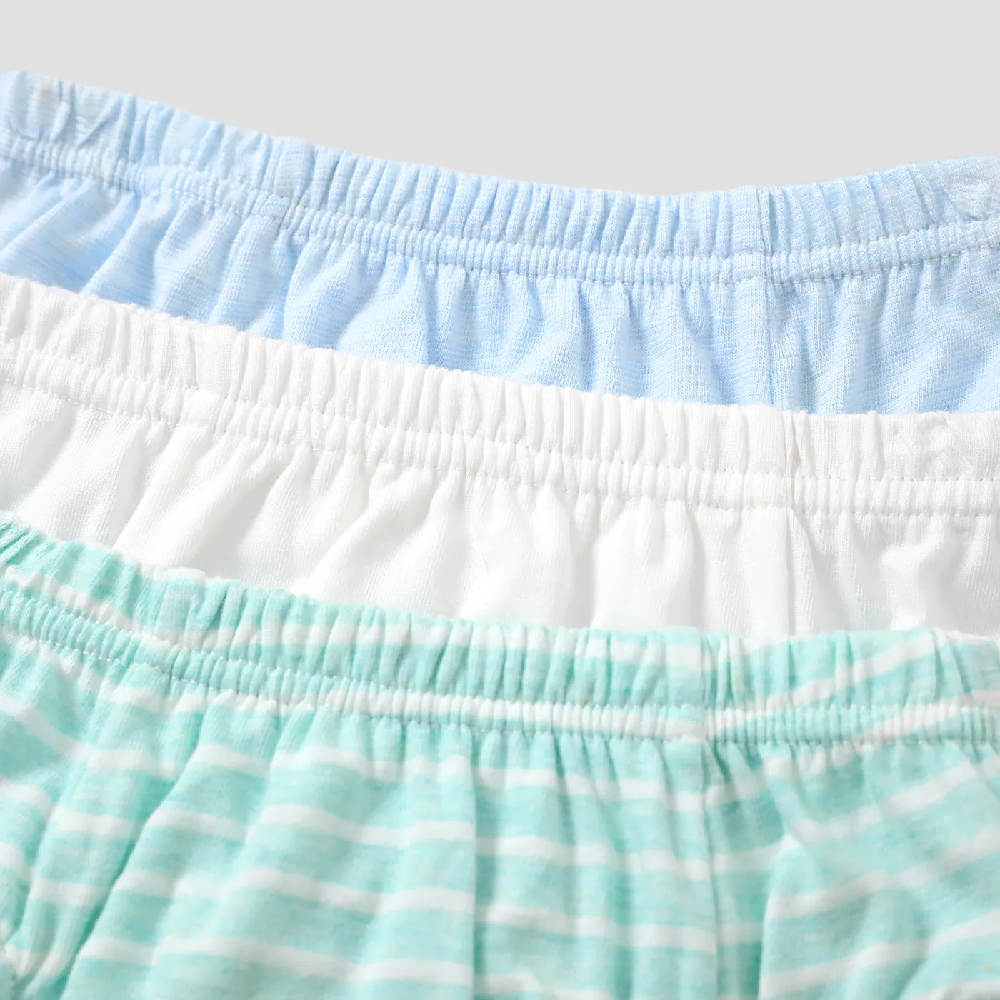 3pcs criança / menino de cor sólida e xadrez básico conjunto de roupas íntimas Bloco de Cor image 4