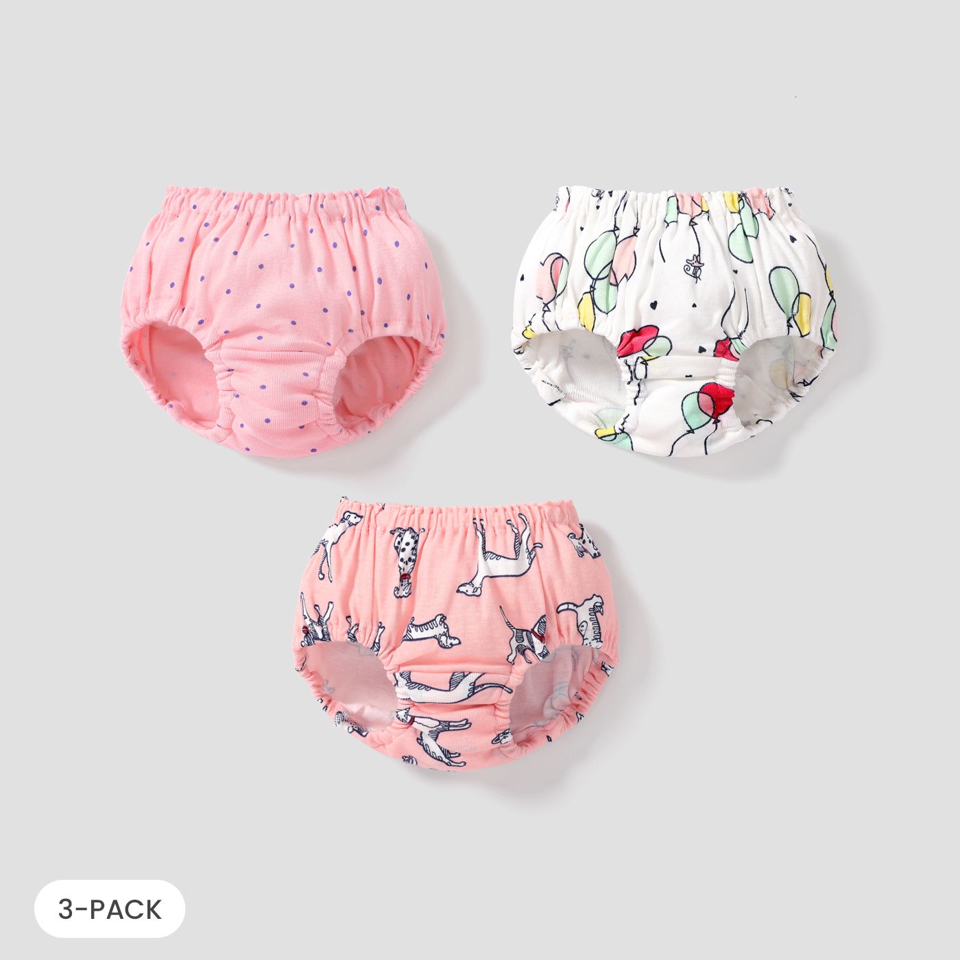 3pcs Kid Girl Cotton Cute Printed Pattern Underwear Set