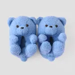 Family Matching Plush Teddy Bear Slippers Blue