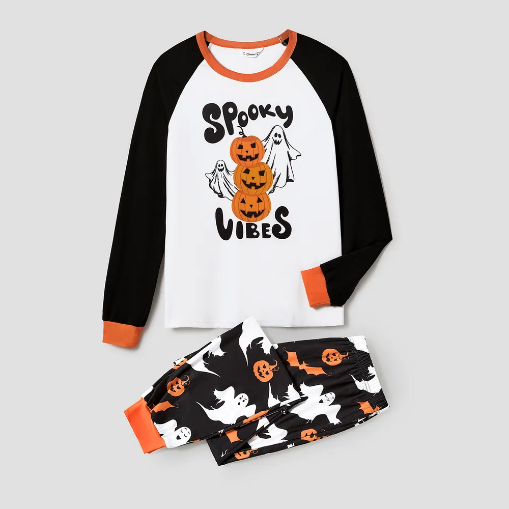 Halloween Family Matching Letter & Pumpkin Print Pajamas Sets (Flame Resistant)
  big image 11