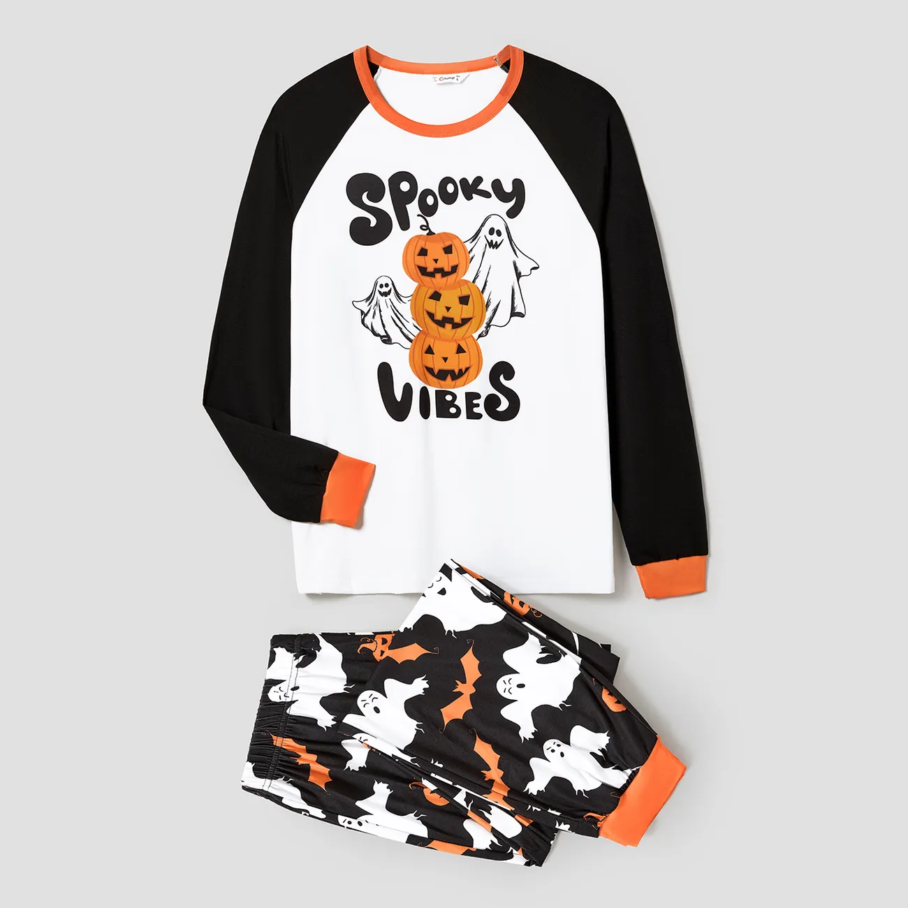 Halloween Looks familiares Manga larga Conjuntos combinados para familia Pijamas (Flame Resistant) Negro big image 1