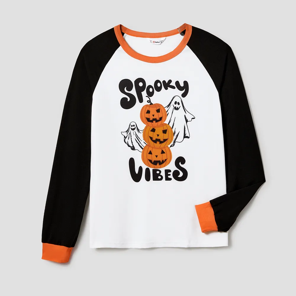 Halloween Family Matching Letter & Pumpkin Print Pajamas Sets (Flame Resistant)
  big image 12