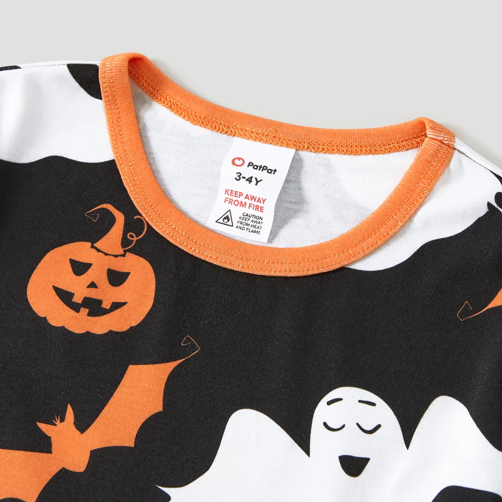 Halloween Family Matching Letter & Pumpkin Print Pajamas Sets (Flame Resistant)
  big image 7