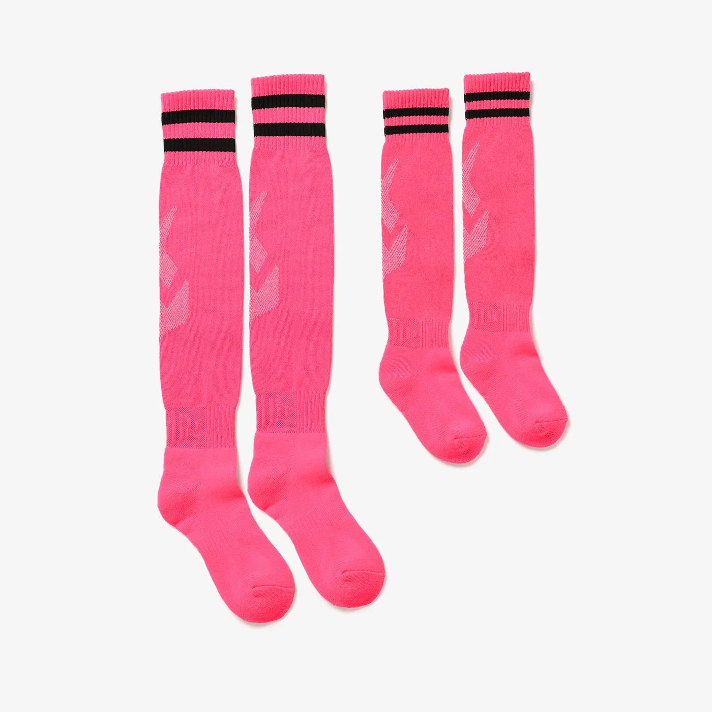Pink and Black Soccer Socks Hot Pink