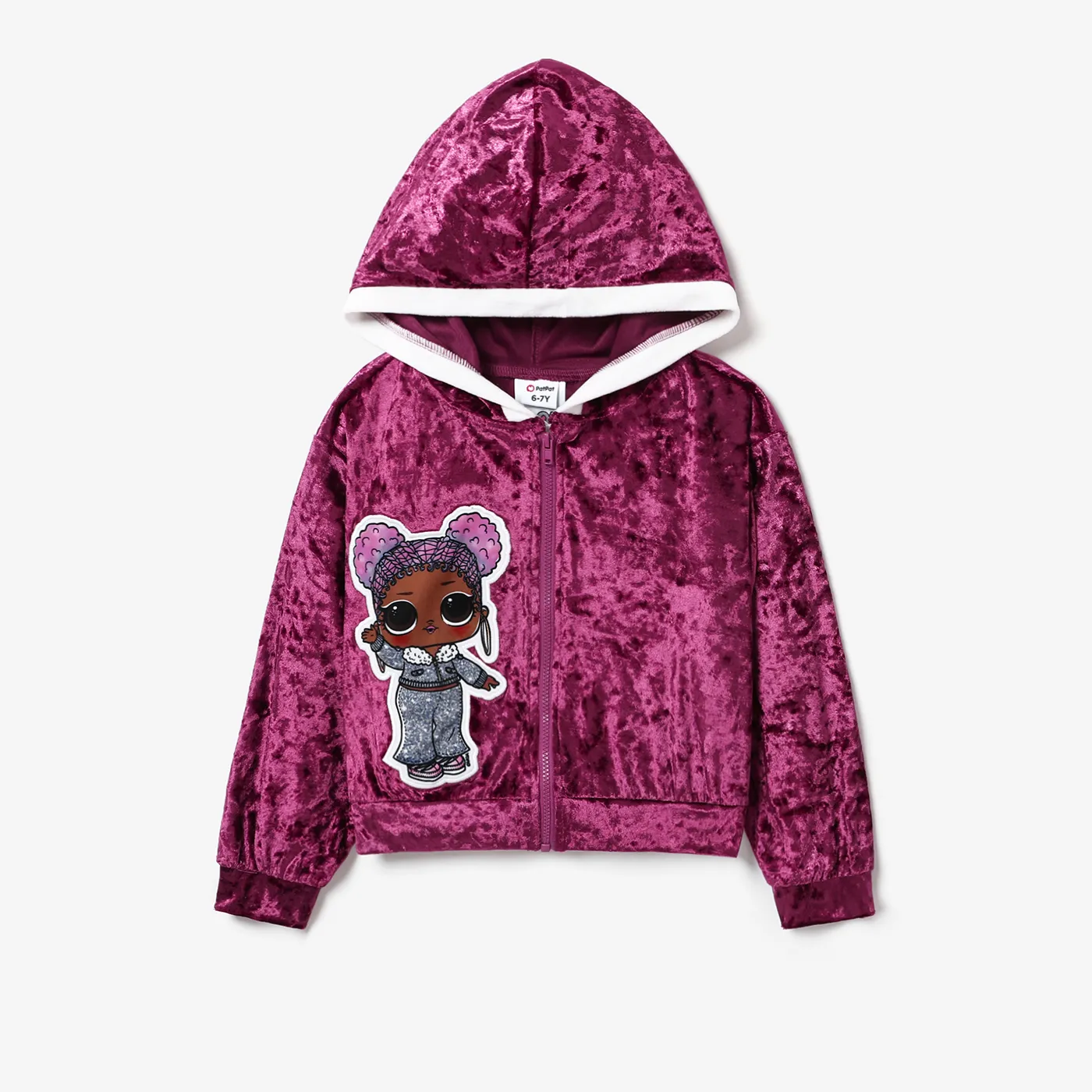 L.O.L. SURPRISE! Kid Girl Graphic Velvet Long-sleeve Hooded Jacket or Bell Pant  image 6