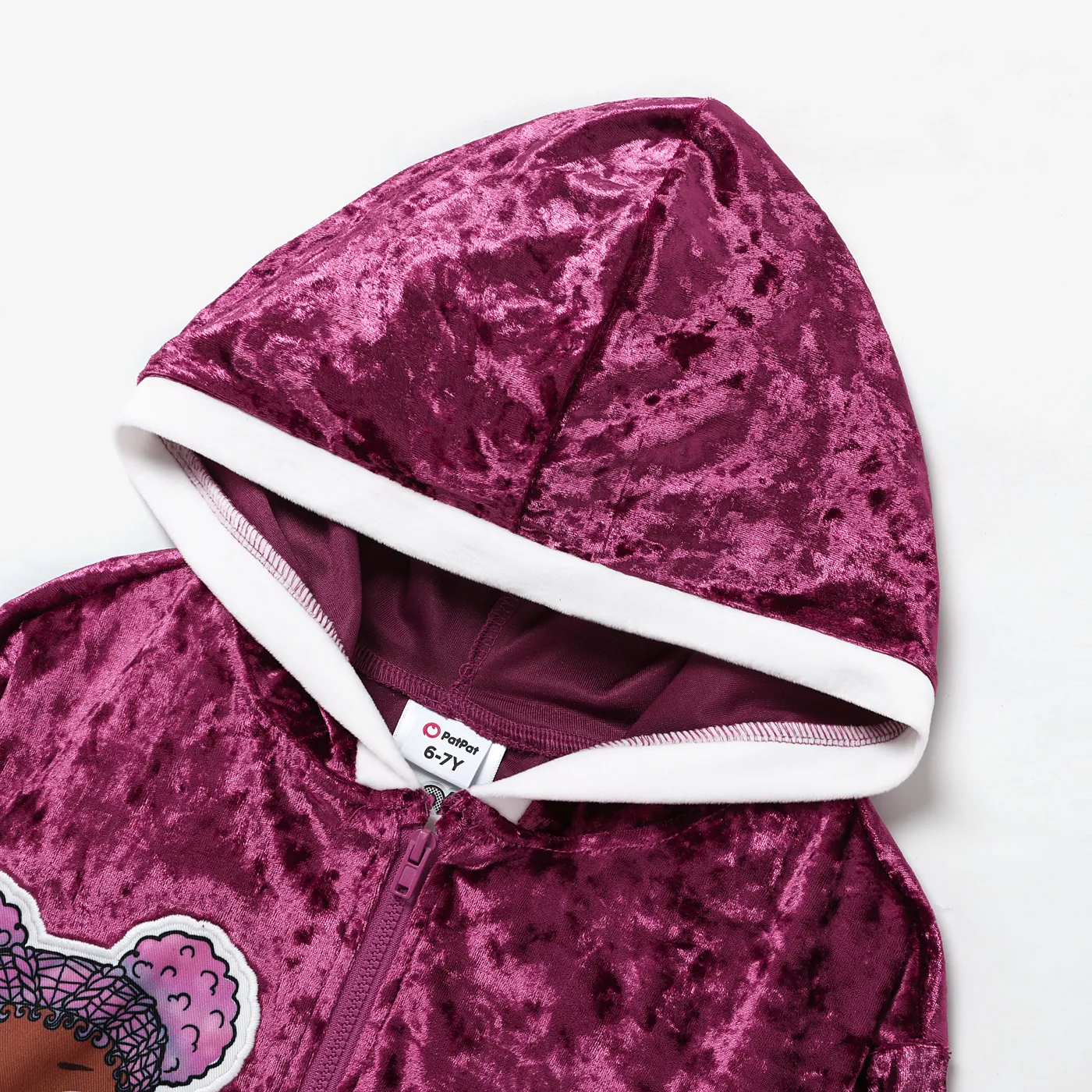 L.O.L. SURPRISE! Kid Girl Graphic Velvet Long-sleeve Hooded Jacket or Bell Pant  image 3