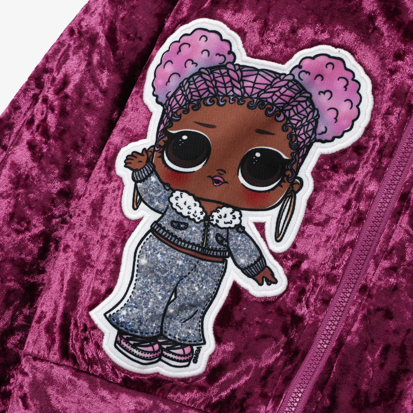 L.O.L. SURPRISE! Kid Girl Graphic Velvet Long-sleeve Hooded Jacket or Bell Pant  image 4
