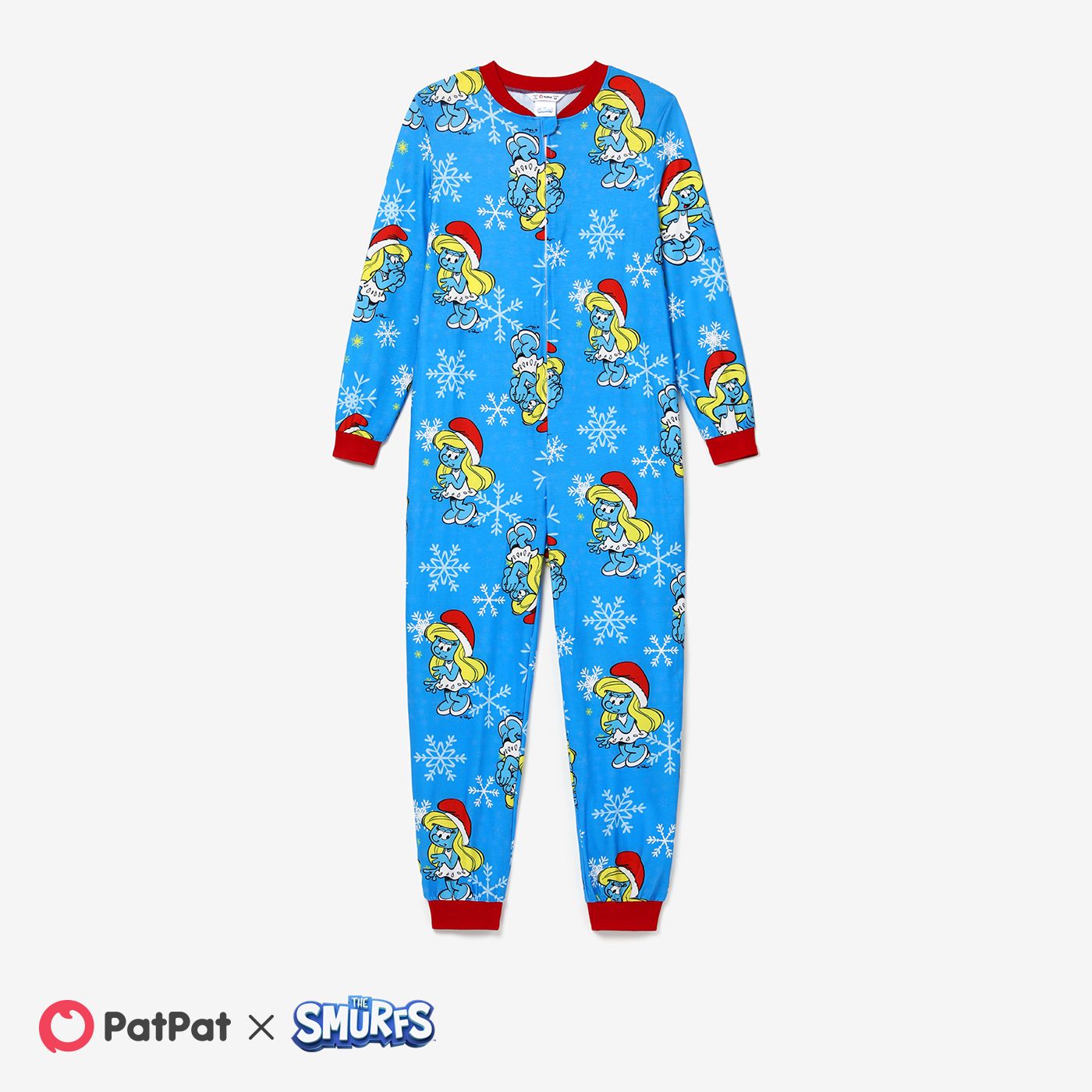 

The Smurfs Christmas Pattern Print Colorblock Family Matching Onesies Pajamas(Flame Resistant)