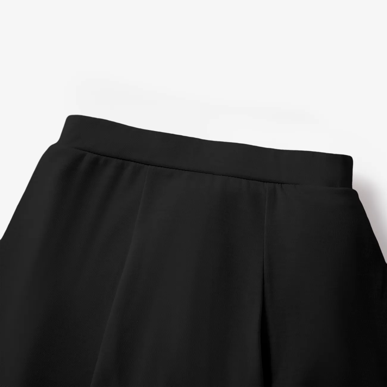 Shorts leggings de saia falsa de cor sólida para menina infantil Preto big image 1
