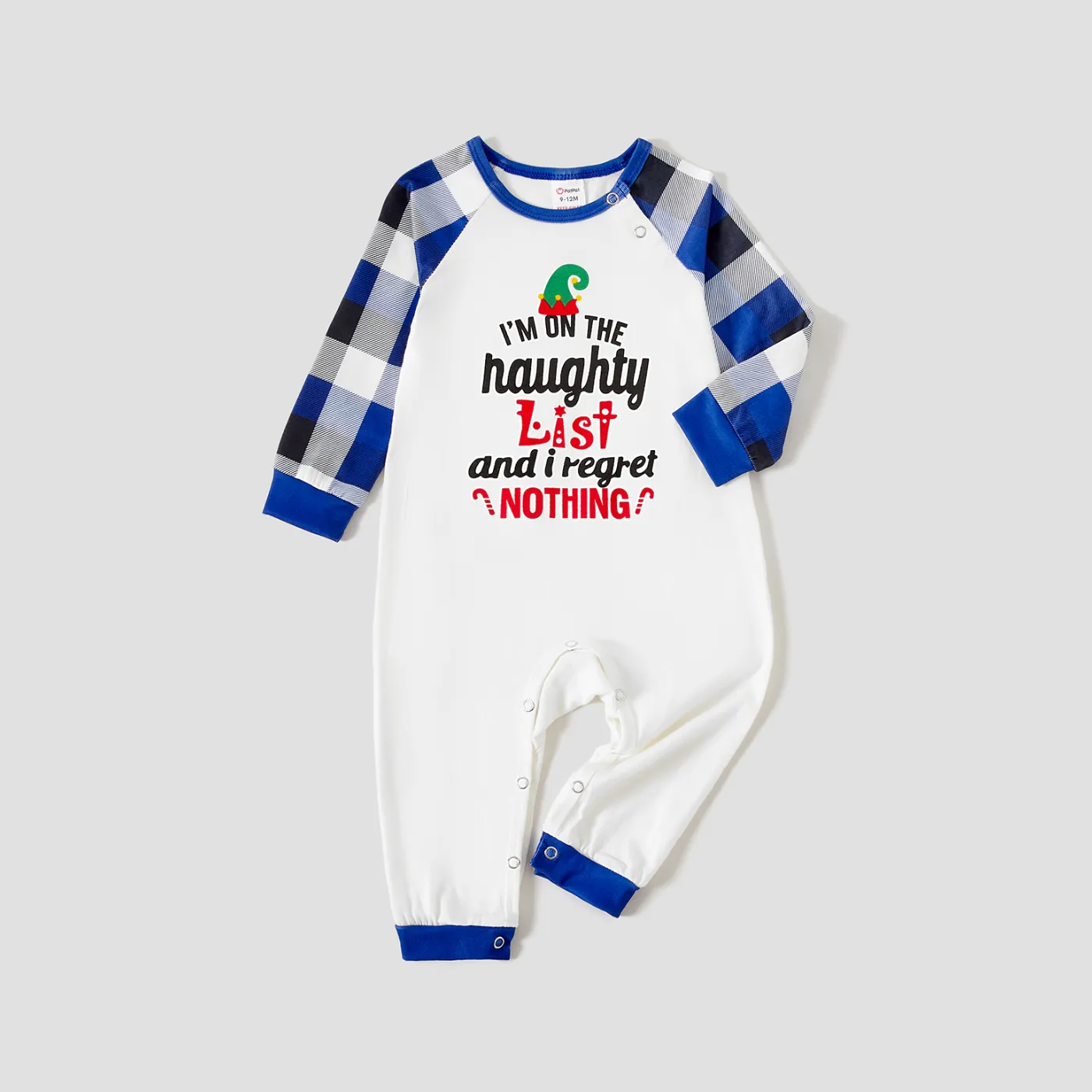 Christmas Family Matching Color-block Letters Print Long-sleeve Pajamas Sets(Flame resistant)  big image 1
