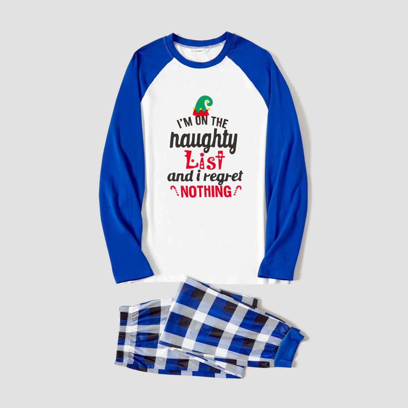 Christmas Family Matching Color-block Letters Print Long-sleeve Pajamas Sets(Flame Resistant)