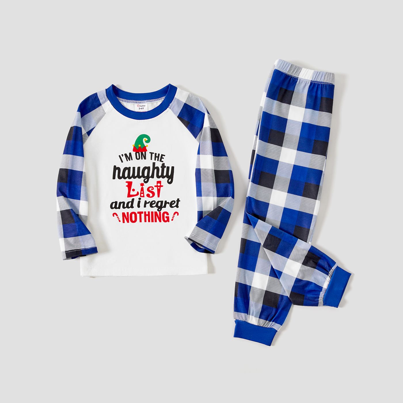 Christmas Family Matching Color-block Letters Print Long-sleeve Pajamas Sets(Flame Resistant)
