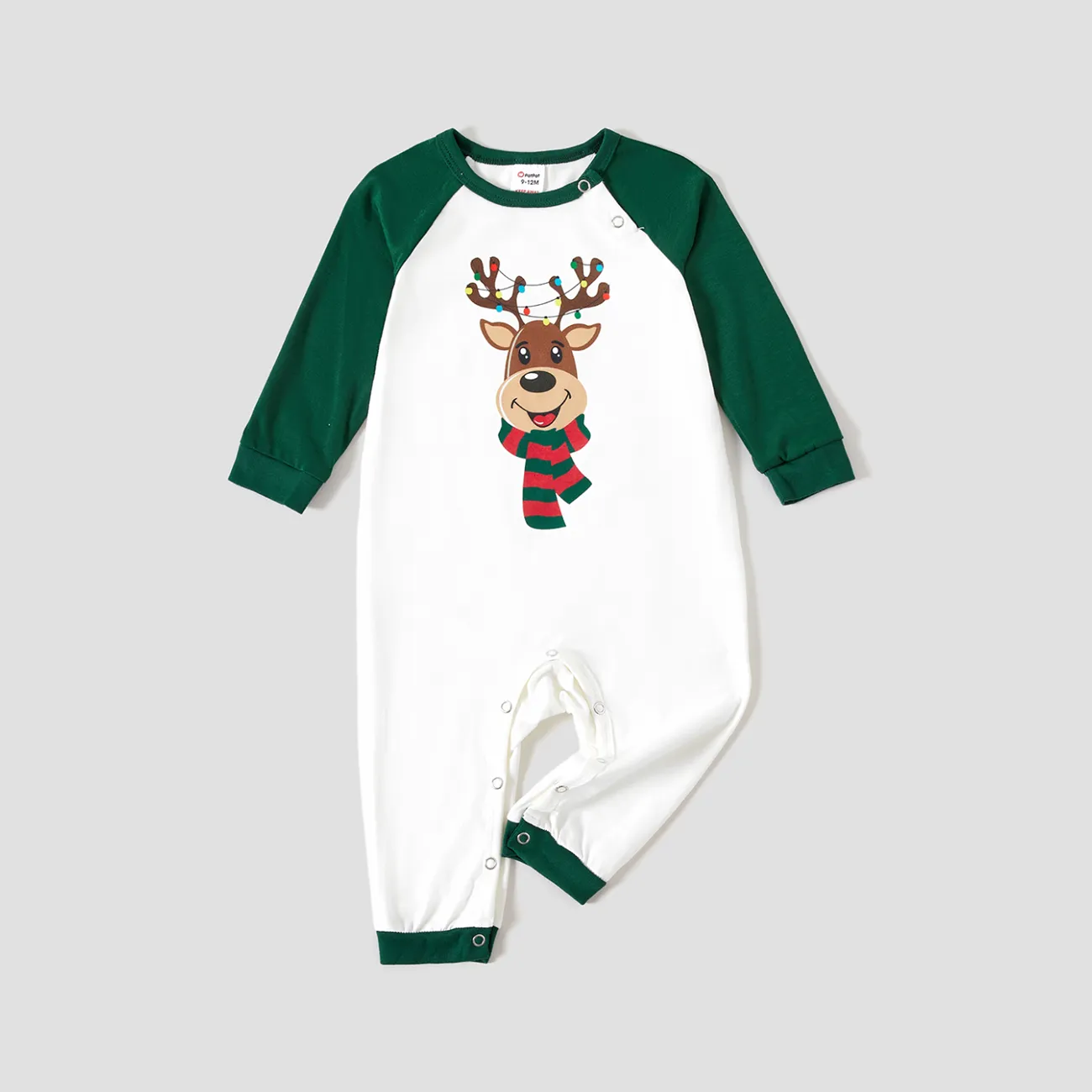 Christmas Family Matching Reindeer Print Long Sleeve Pajamas Sets (Flame resistant)  big image 1