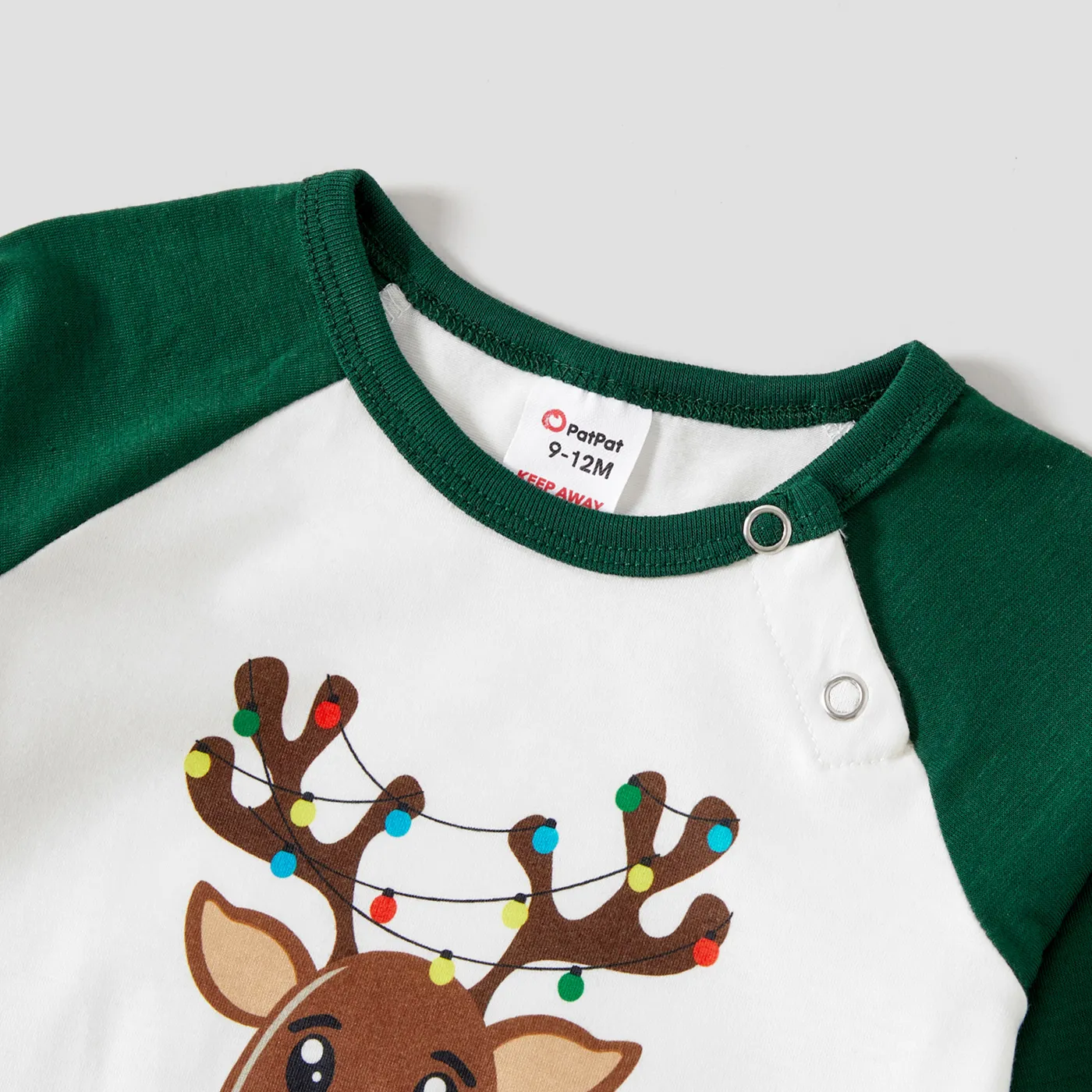 Christmas Family Matching Reindeer Print Long Sleeve Pajamas Sets (Flame resistant)  image 3