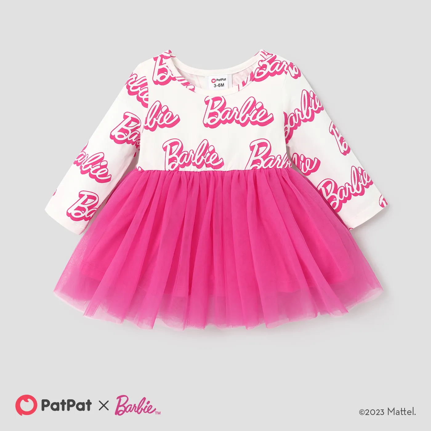 Barbie Baby Girl Cotton Letter Print Sesh Tutu Skirt  White big image 1