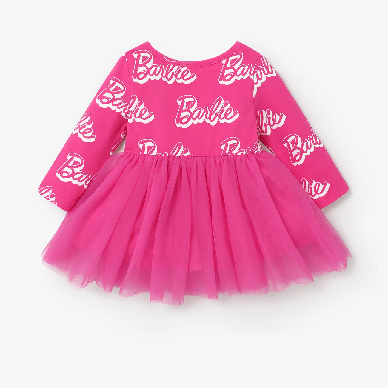 Barbie Páscoa Bebé Costuras de tecido Bonito Manga comprida Vestidos Roseo big image 1
