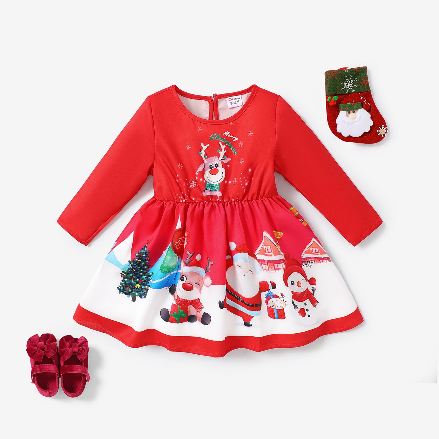 Christmas Baby Girl Cute Allover Print Dress