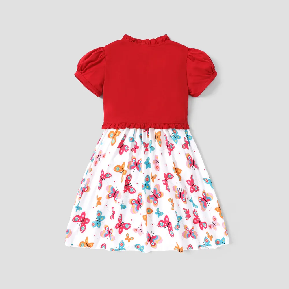 2 pezzi Bambini Vestito con gonna Ragazza Orlo a lattuga A tema animali big image 3