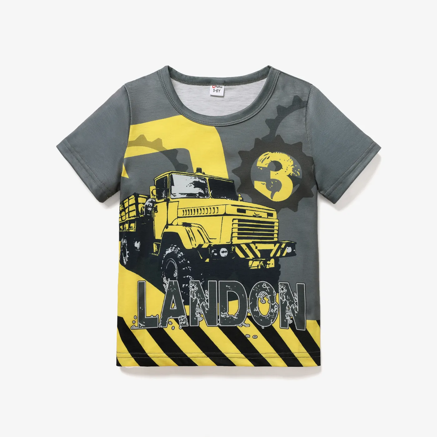 Kid Boy Car Print Short-sleeve Tee Grey