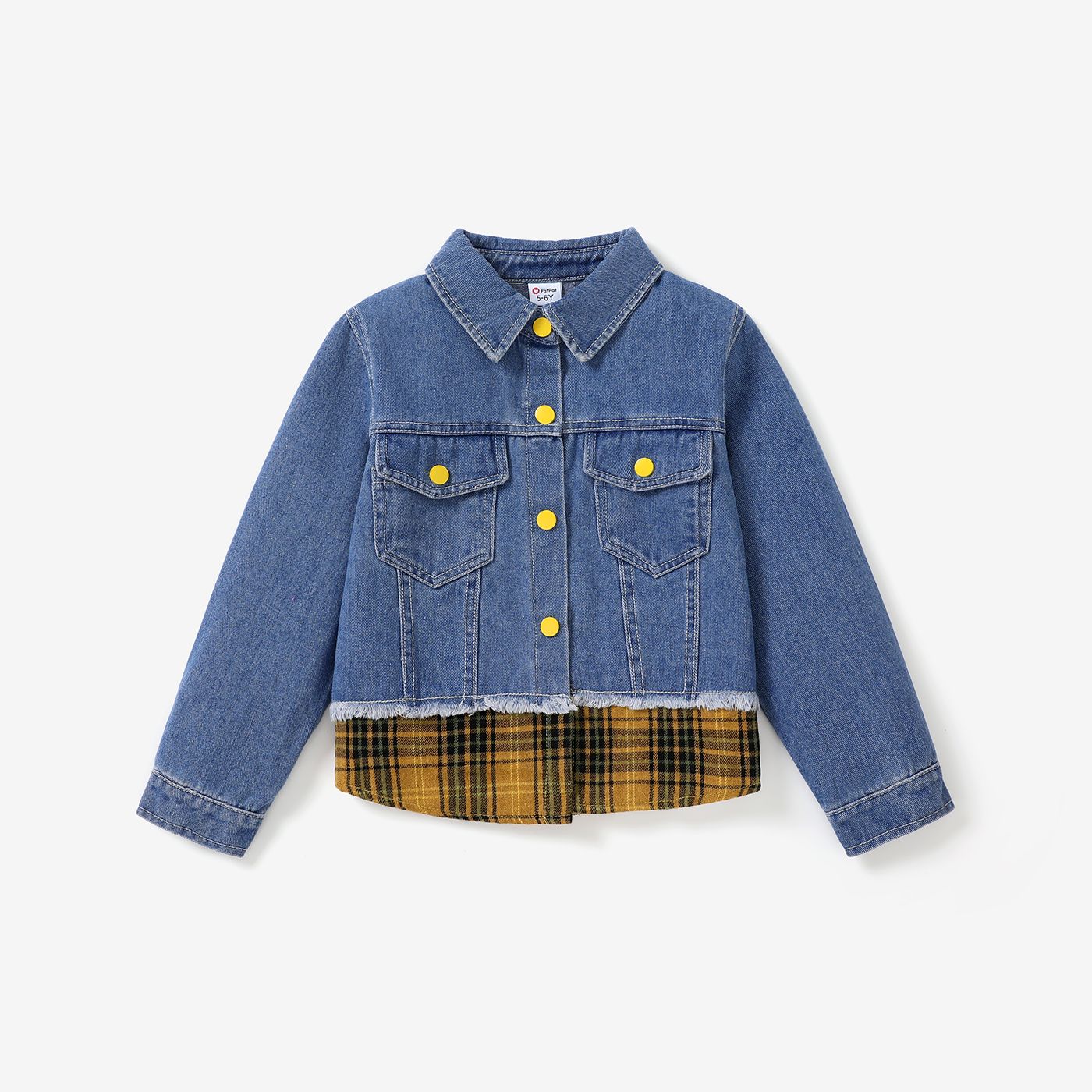Toddler Girl Fashionable Grid Denim Jacket