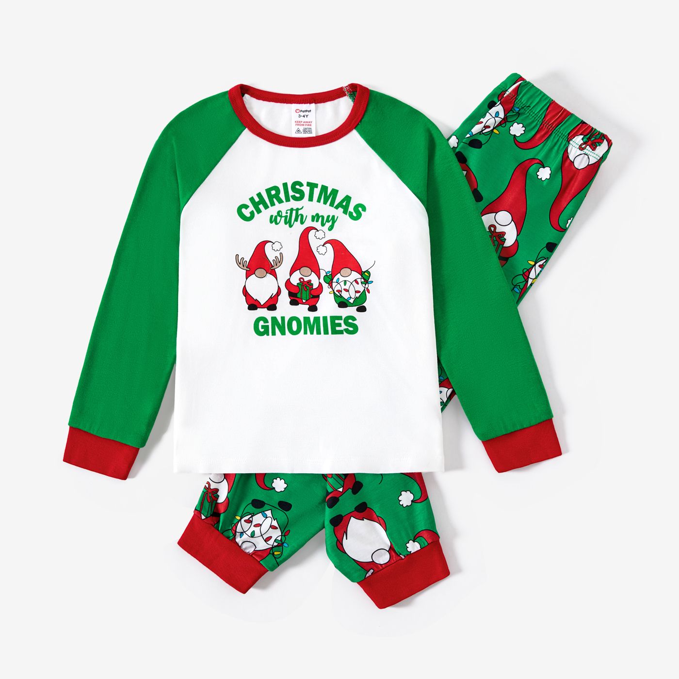 

Christmas Family Matching Gnomies Print Long-sleeve Pajamas Sets(Flame resistant)