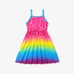 Kid Girl Unicorn Star Print Colorblock Slip Dress  image 3