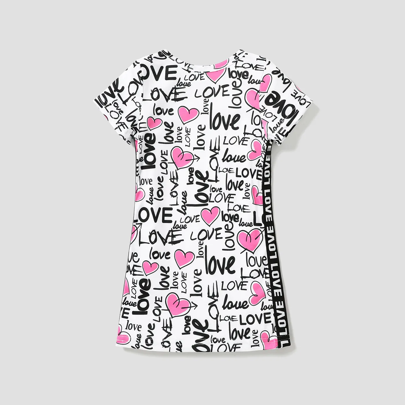 Toddler Girl Letter Heart Print Short-sleeve Dress  image 2