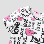 Toddler Girl Letter Heart Print Short-sleeve Dress  image 3