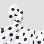 2pcs Toddler Girl Trendy Denim Patchwork Shorts and Polka dots Camisole Set  image 4