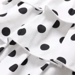 2pcs Toddler Girl Trendy Denim Patchwork Shorts and Polka dots Camisole Set  image 5