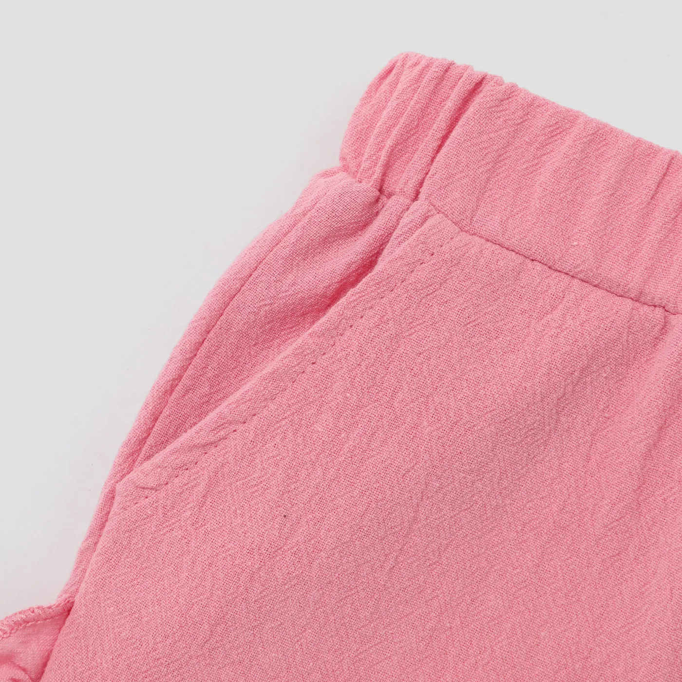 Toddler Girl 100% Cotton Ruffle Hem Solid Shorts Pink image 2