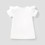 Baby Girl Rabbit Print Flutter-sleeve T-shirt Dress OffWhite image 2