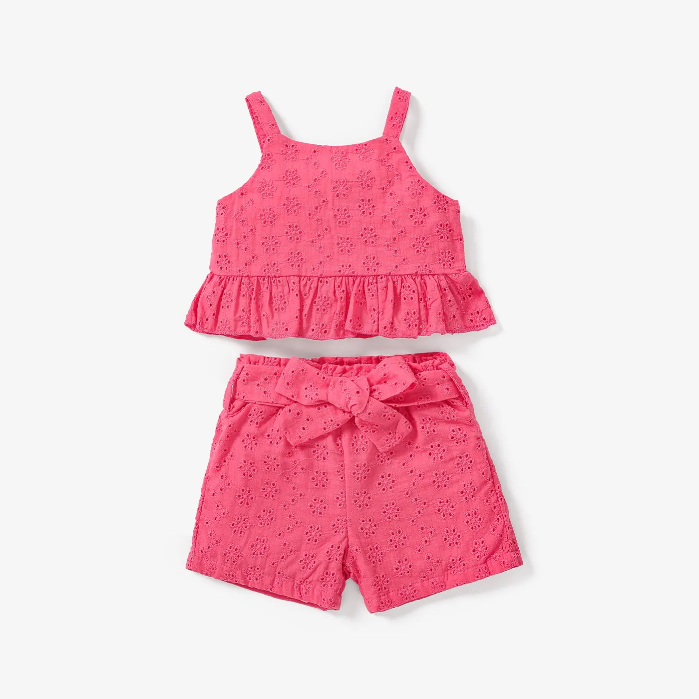 3 unidades Bebé Menina Manga cava Bonito Manga cava Conjunto para bebé Rosa Quente big image 1