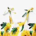 Kleinkinder Mädchen Faltenbesatz Süß Sonnenblume Kleider  image 3