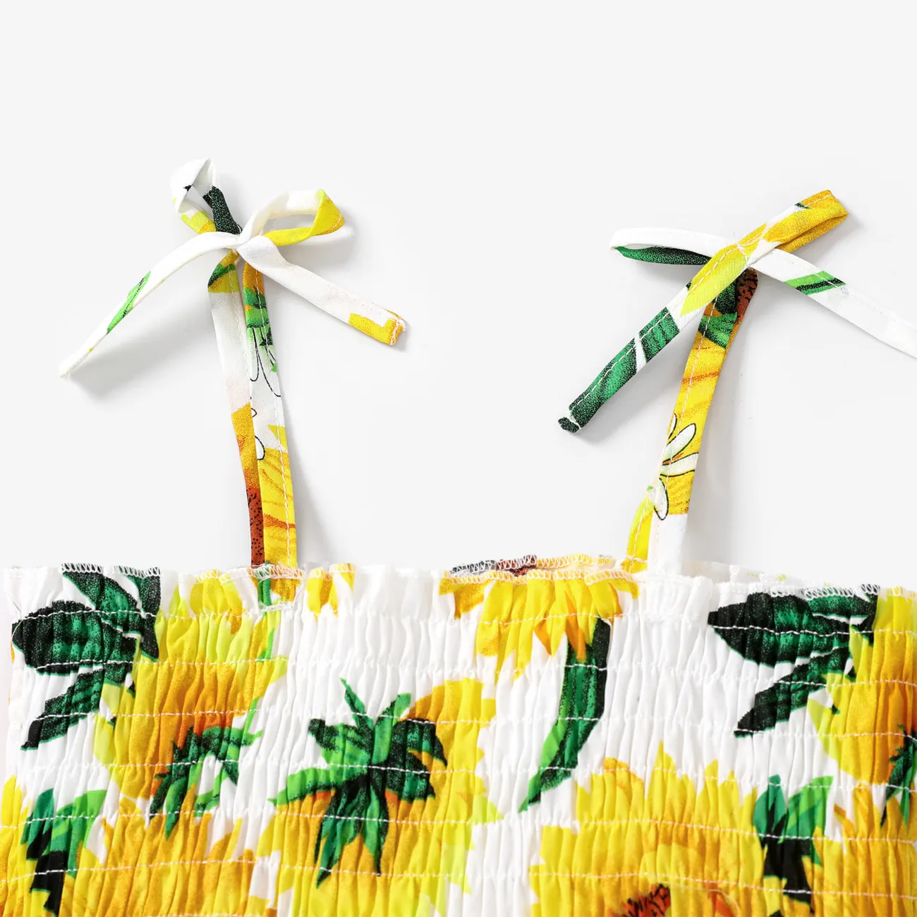Kleinkinder Mädchen Faltenbesatz Süß Sonnenblume Kleider weiß big image 1