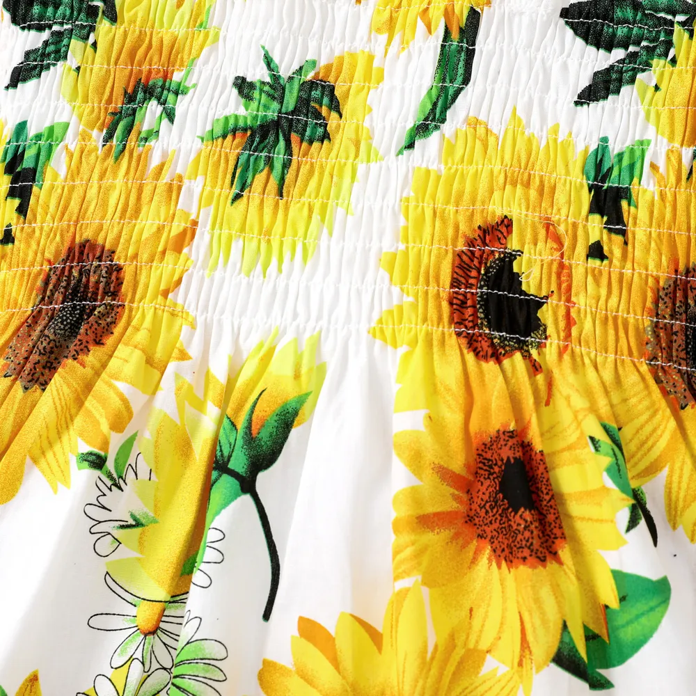 Kleinkinder Mädchen Faltenbesatz Süß Sonnenblume Kleider big image 4