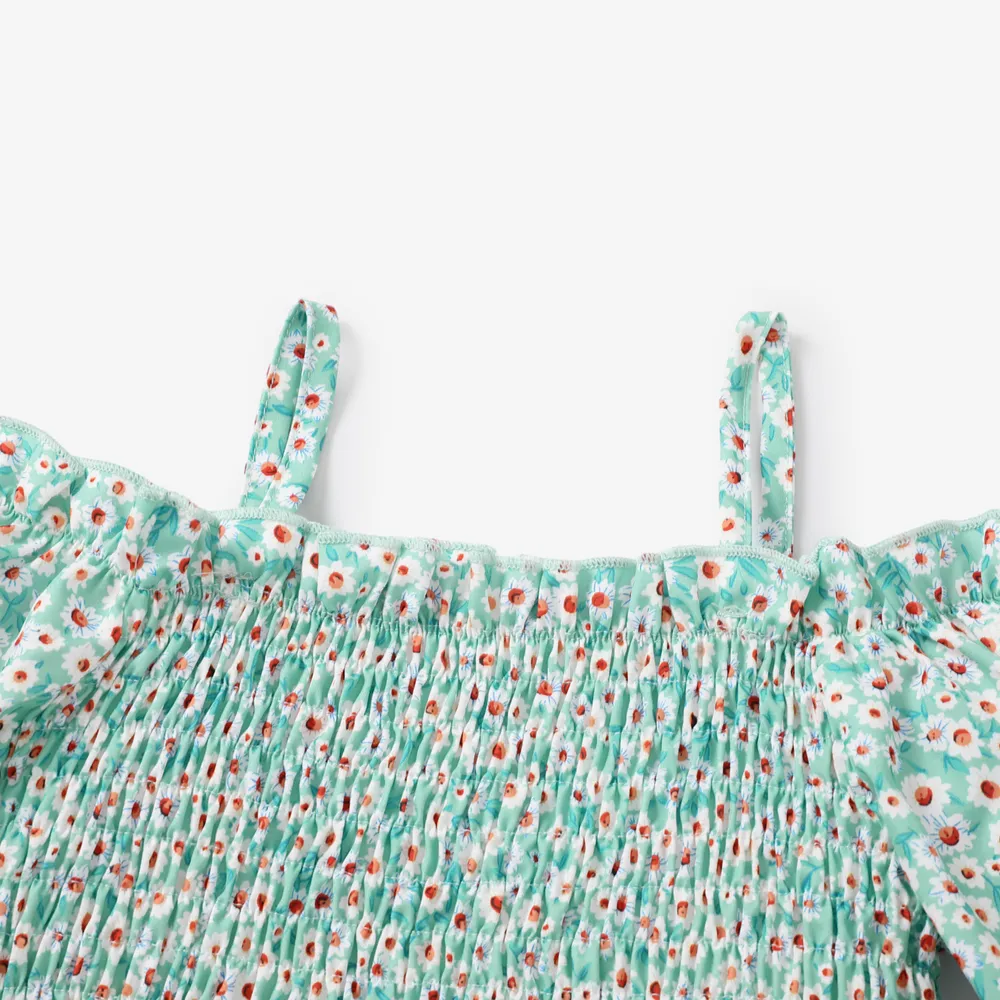 3 pezzi Bambini Vestito con gonna Ragazza Punto smock Piante e fiori big image 3