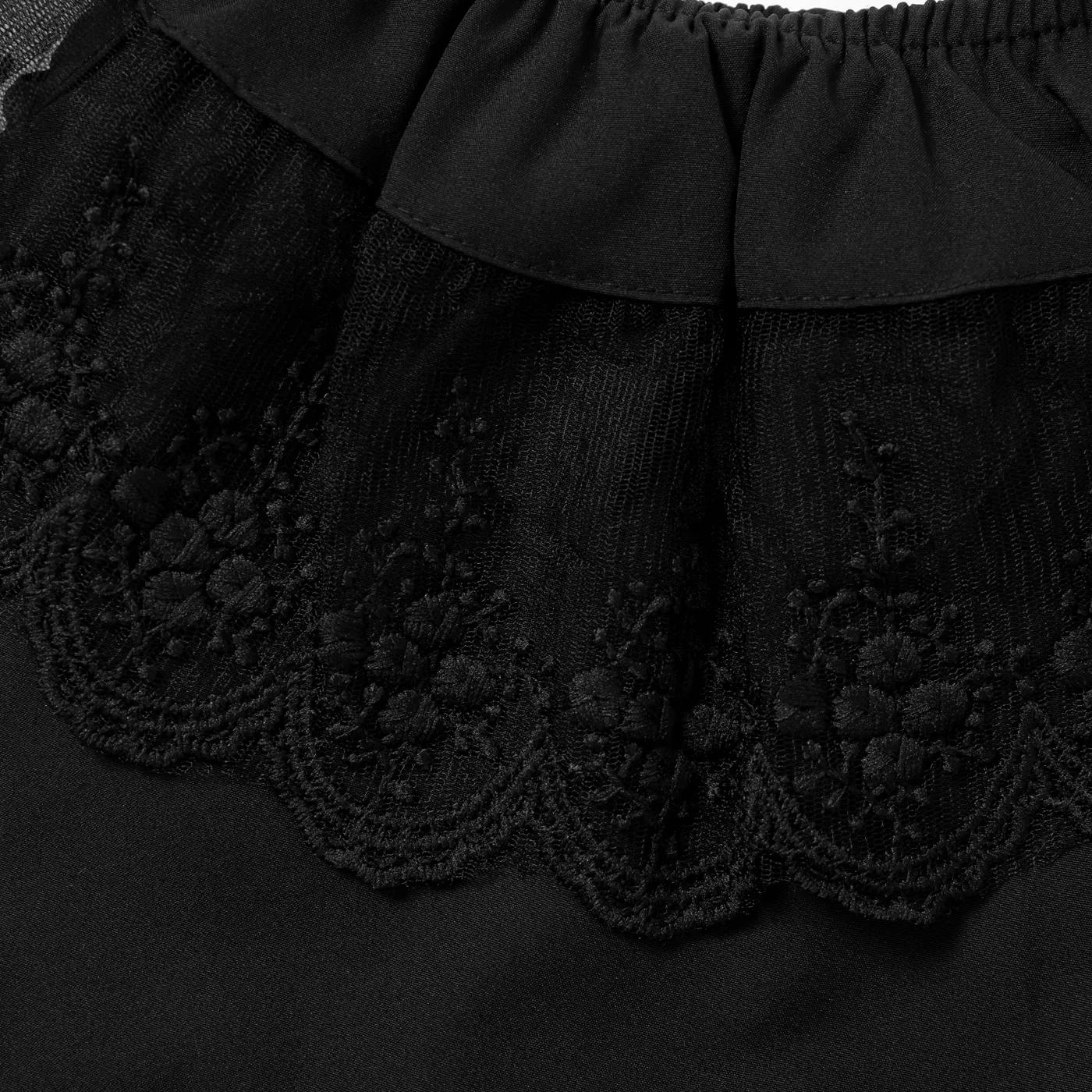 3pcs Baby Girl Lace Top and Allover Polka Dots Bow Decor Skirt and Hat Set Black image 4