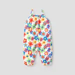 Baby Girl All Over Colorful Floral Print Spaghetti Strap Jumpsuit  image 2