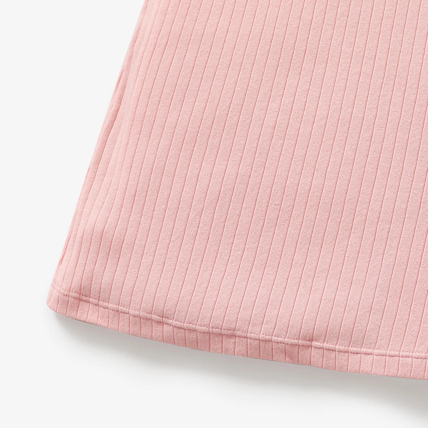 Toddler Girl Solid Color Ribbed Sleeveless Cotton Dress Pink image 3