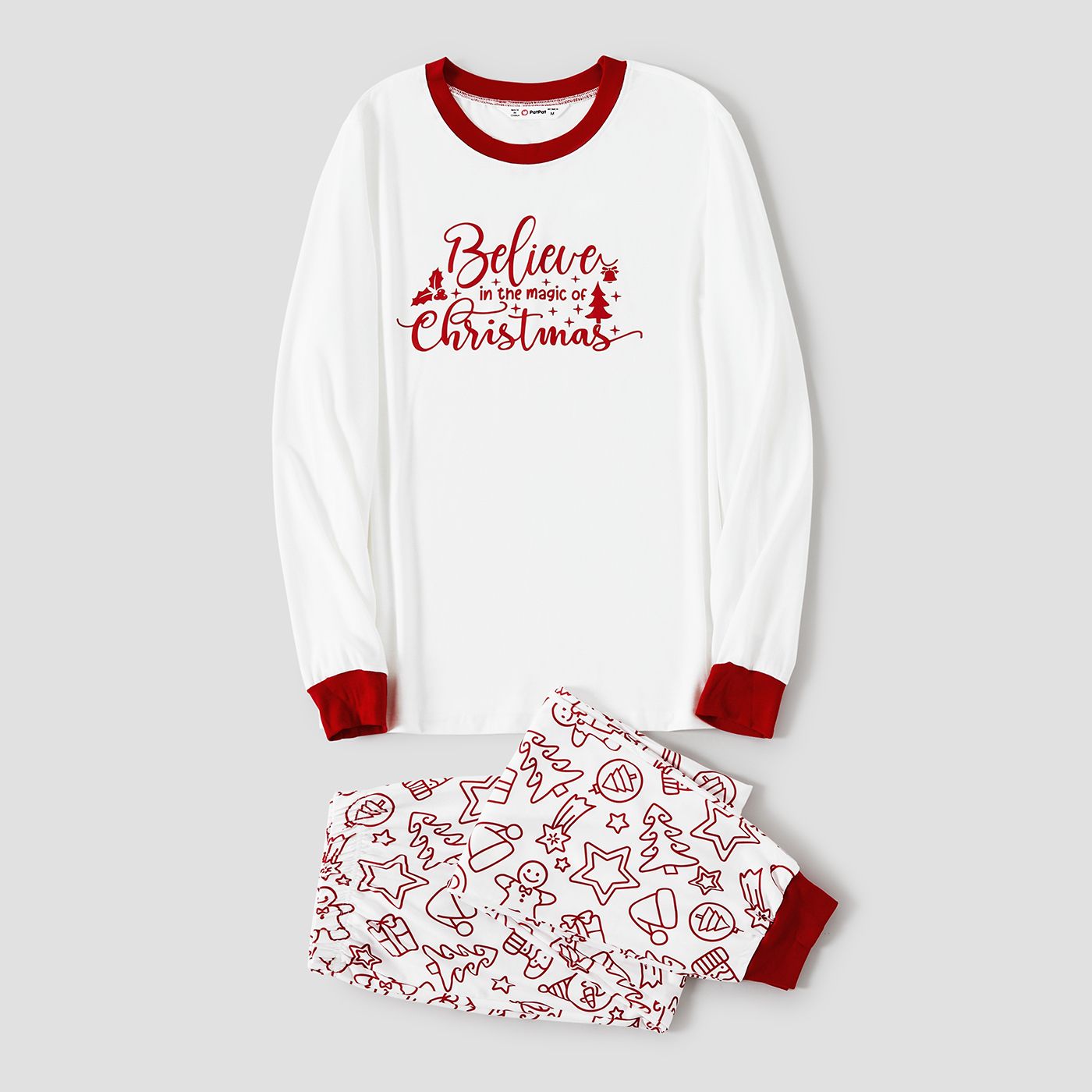 Christmas Cute Cartoon Gingerbread Man Print Family Matching Pajamas Sets (Flame Resistant)
