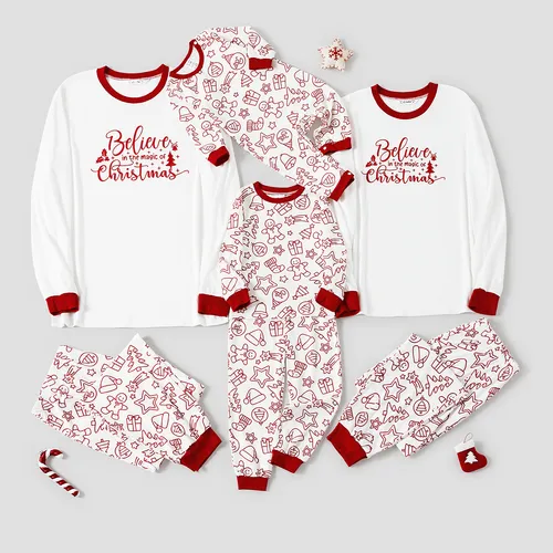 Christmas Cute Cartoon Gingerbread Man Print Family Matching Pajamas Sets (Flame Resistant)