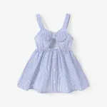 Baby / Toddler Strappy Striped Dress Light Blue
