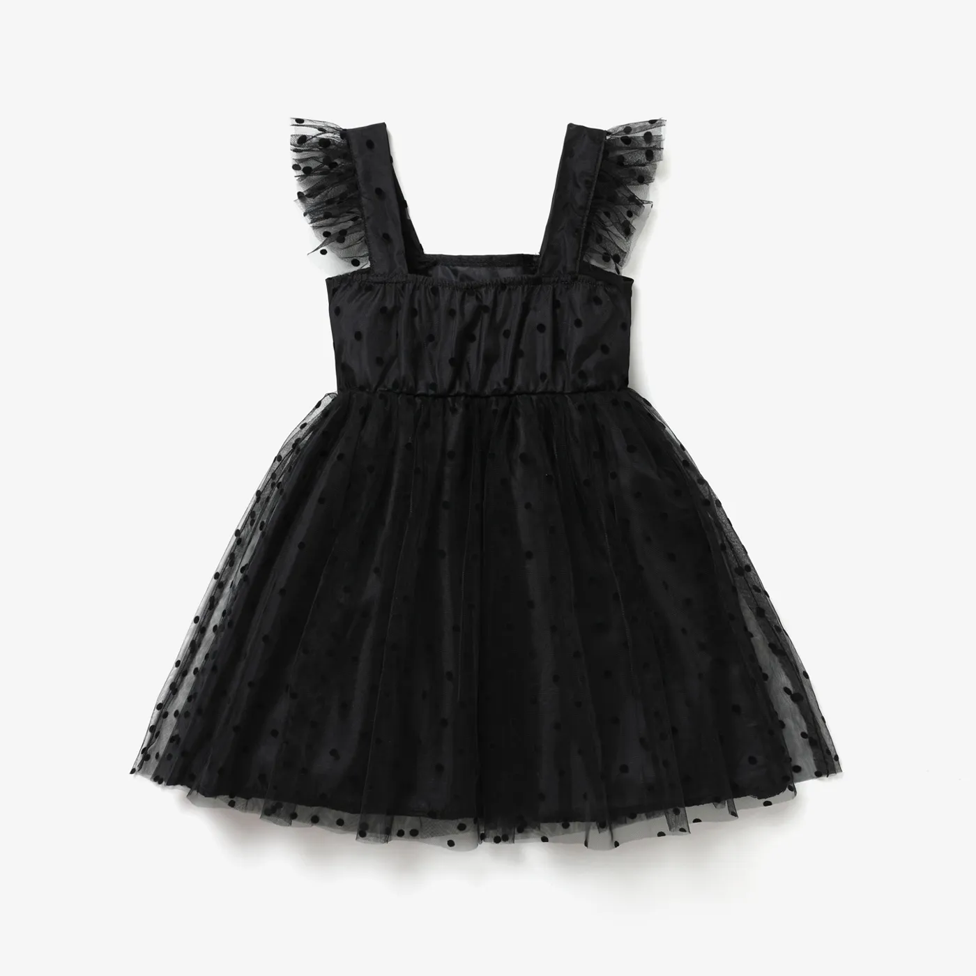 Criança Menina Mangas franzidas Bonito Vestidos Preto image 2