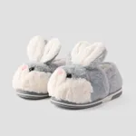 Toddler and Kids Plush Bunny Slippers Grey