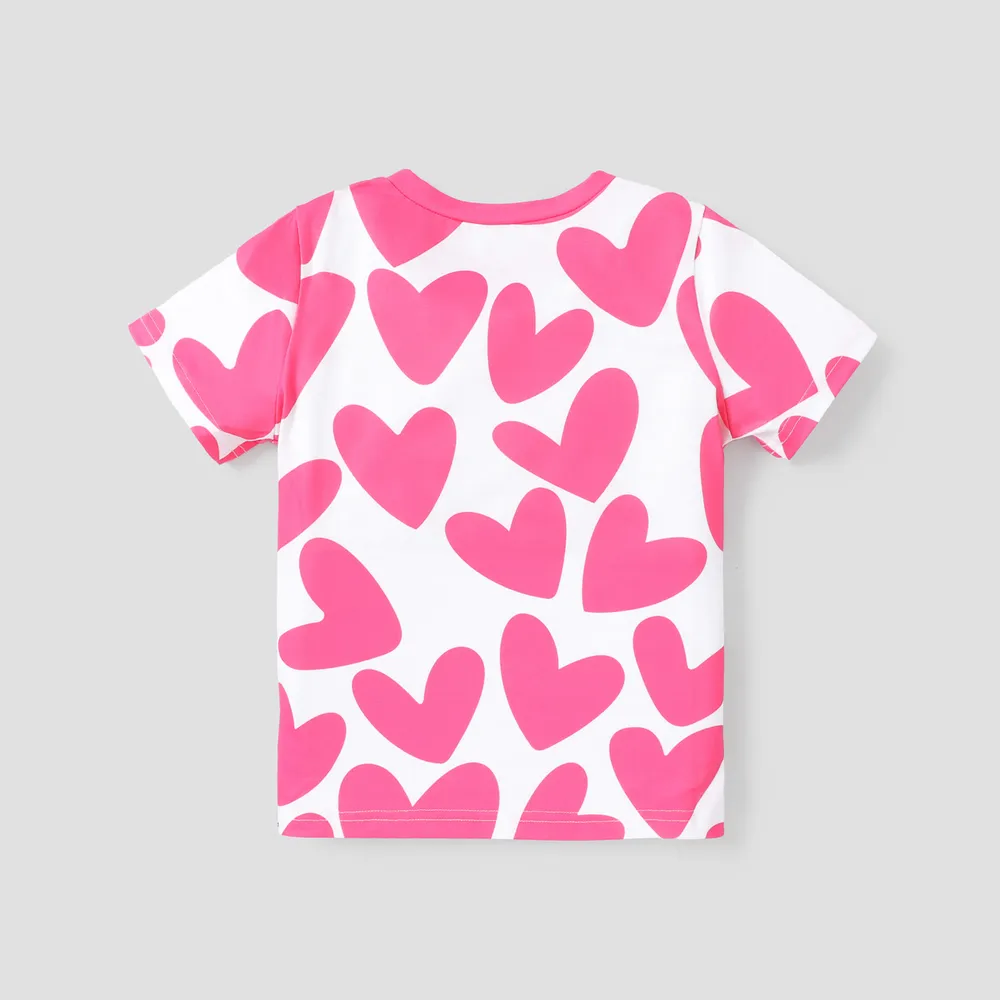 Kid Girl Heart/Letter Print Short-sleeve Tee  big image 3